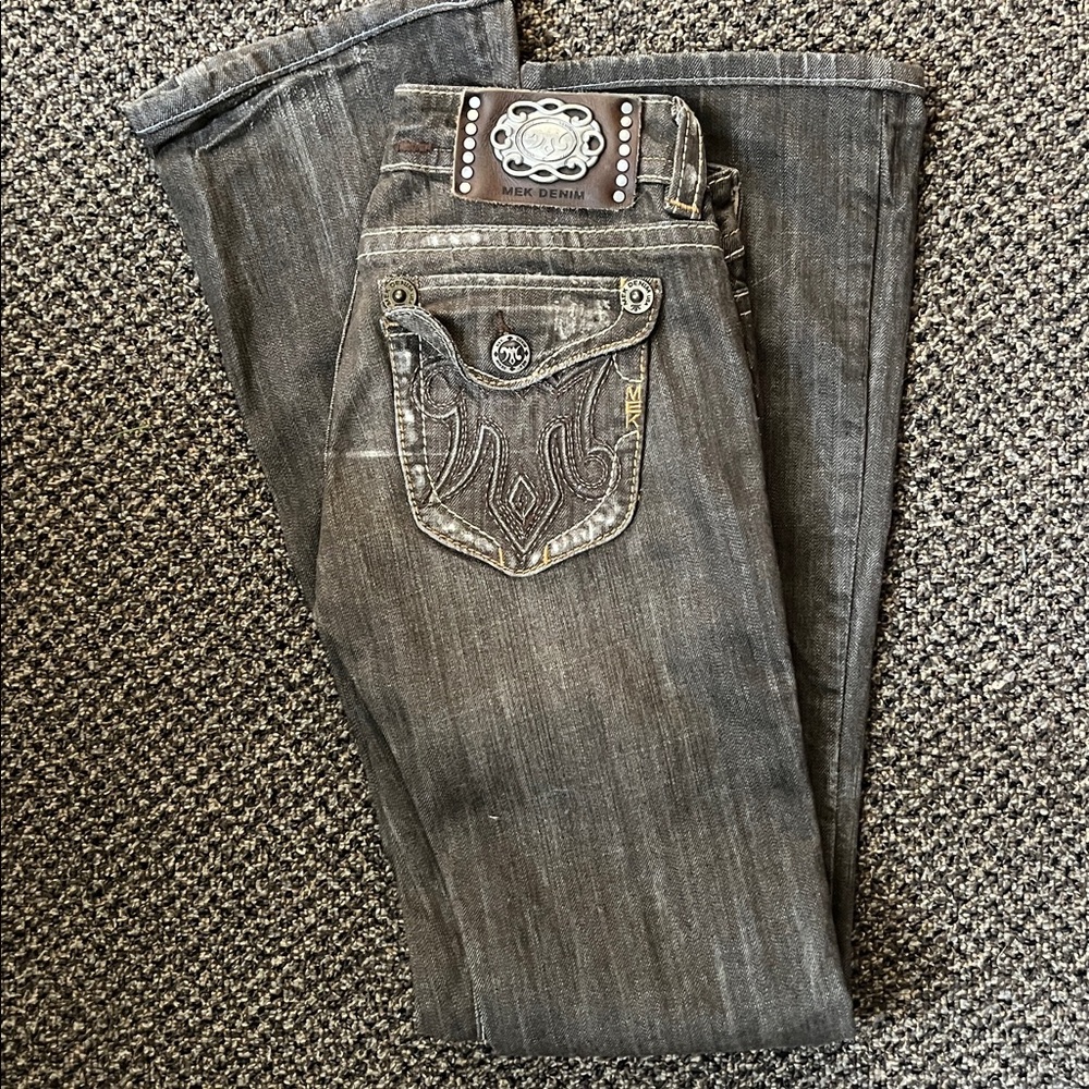 Mek Havana Brown Boot Cut Jeans Size 25X34
